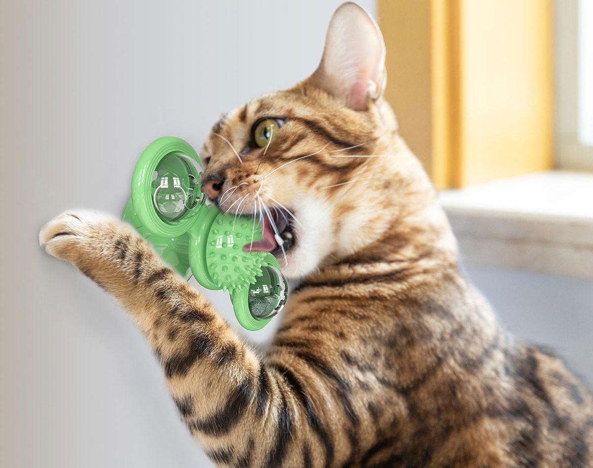 Pet Life® 'Windmill' Rotating Suction Cup Spinning Cat Toy