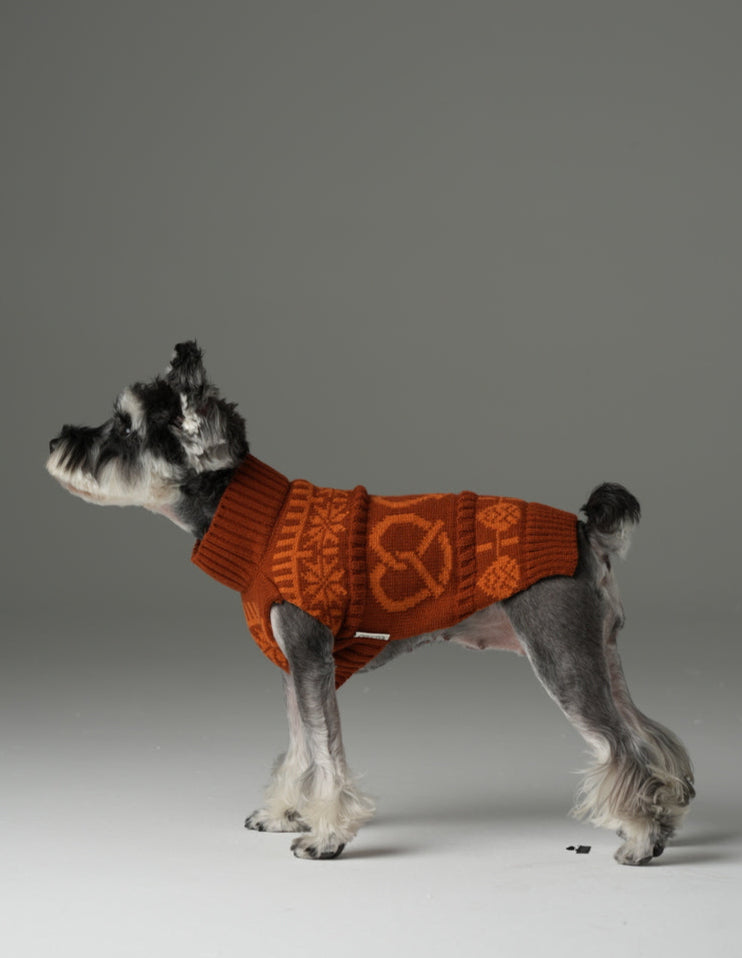 Pehom | Pretzel Pet Sweater - Tofee Orange