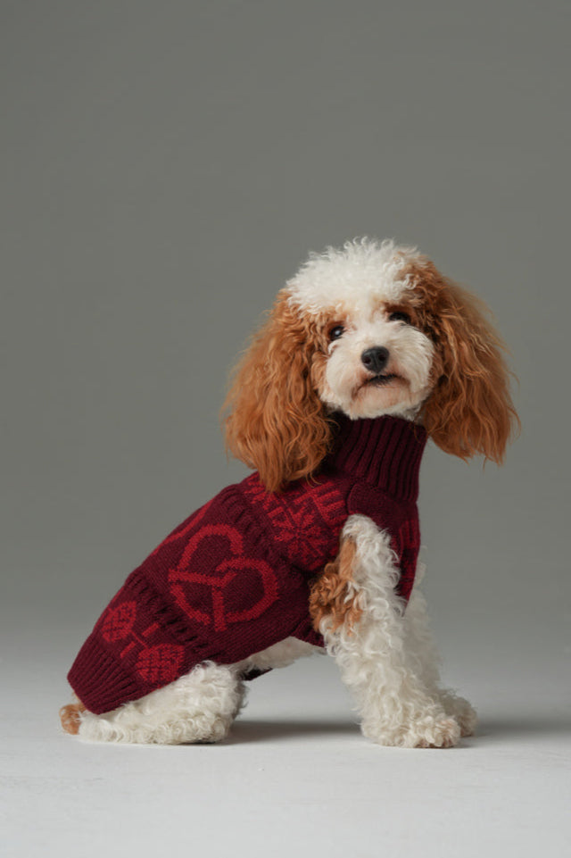 Pehom | Pretzel Pet Sweater - Burgundy Red
