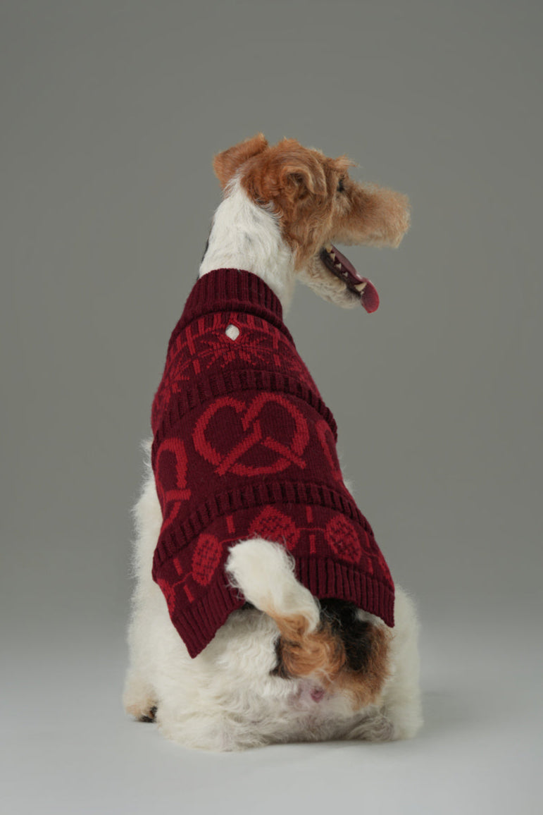 Pehom | Pretzel Pet Sweater - Burgundy Red