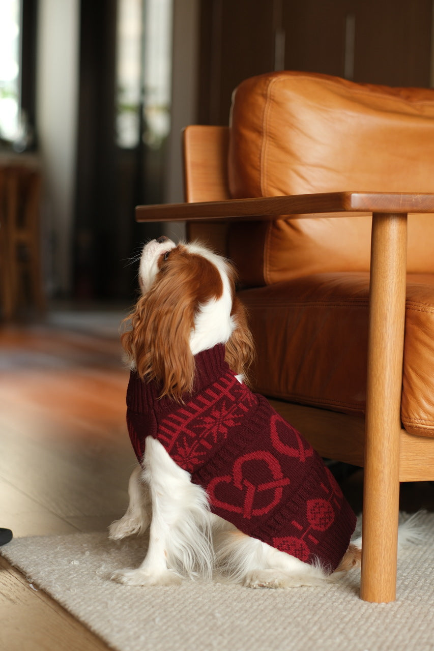 Pehom | Pretzel Pet Sweater - Burgundy Red