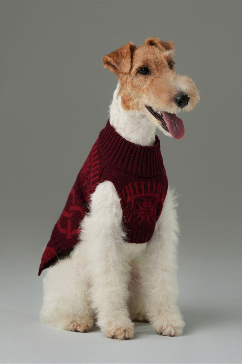 Pehom | Pretzel Pet Sweater - Burgundy Red