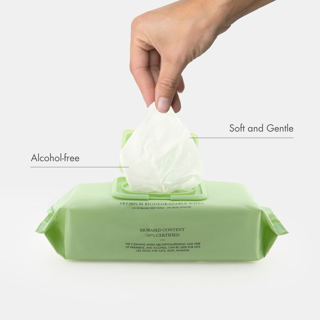 Premium Pet Wipes - Biodegradable and Plant-Based
