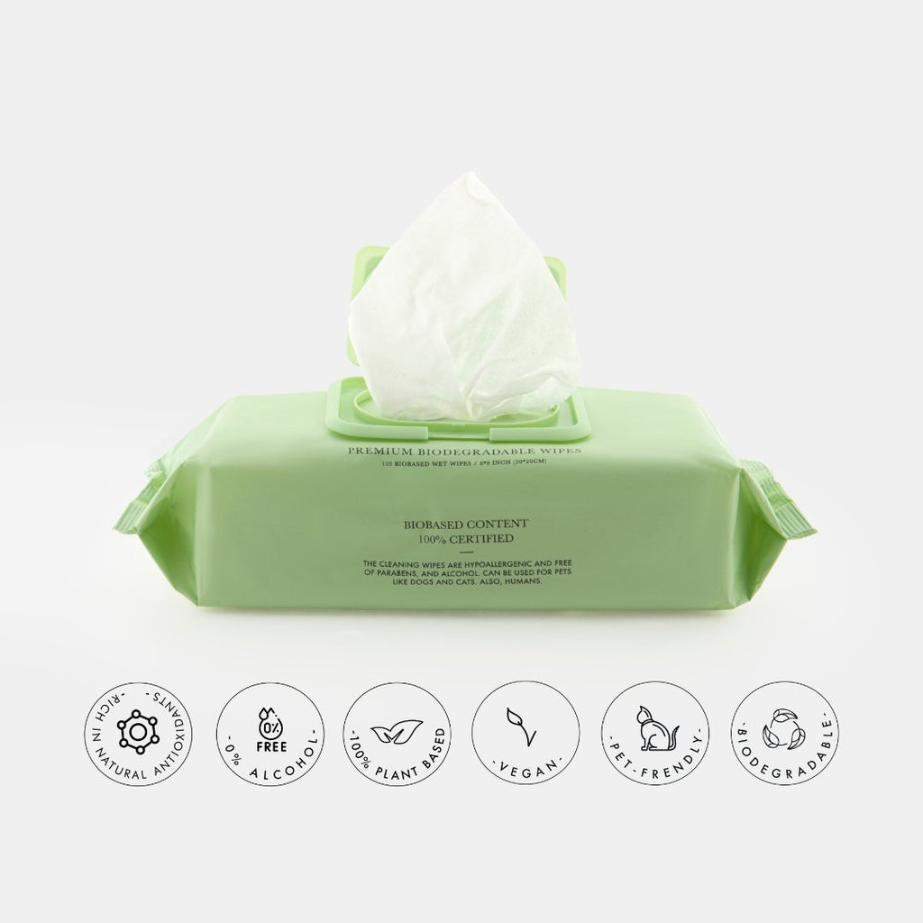 Premium Pet Wipes - Biodegradable and Plant-Based