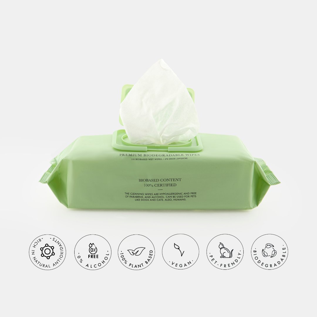 Premium Pet Wipes - Biodegradable and Plant-Based