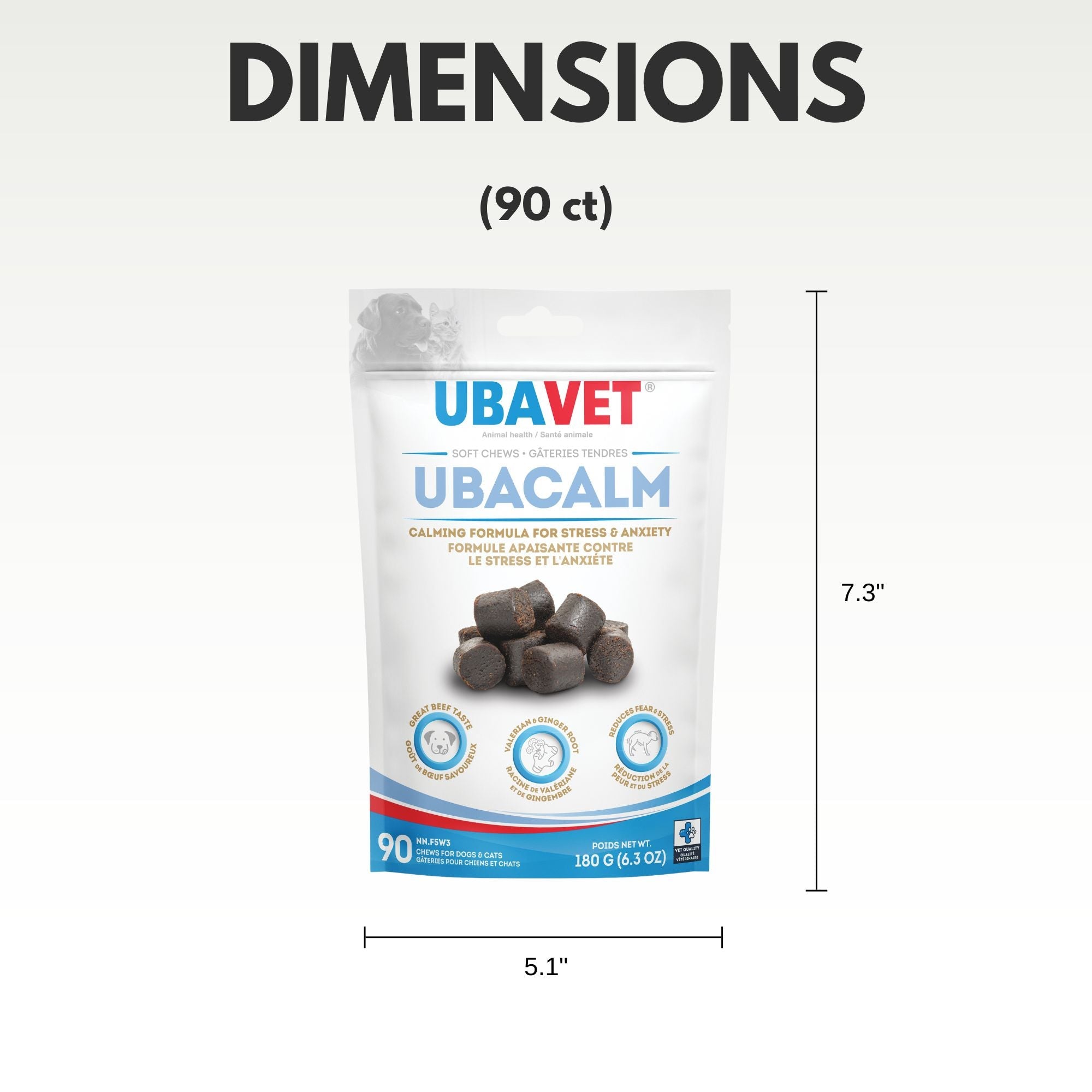 UBAVET Ubacalm Calming and Stress Relief Soft Dog and Cat Chews