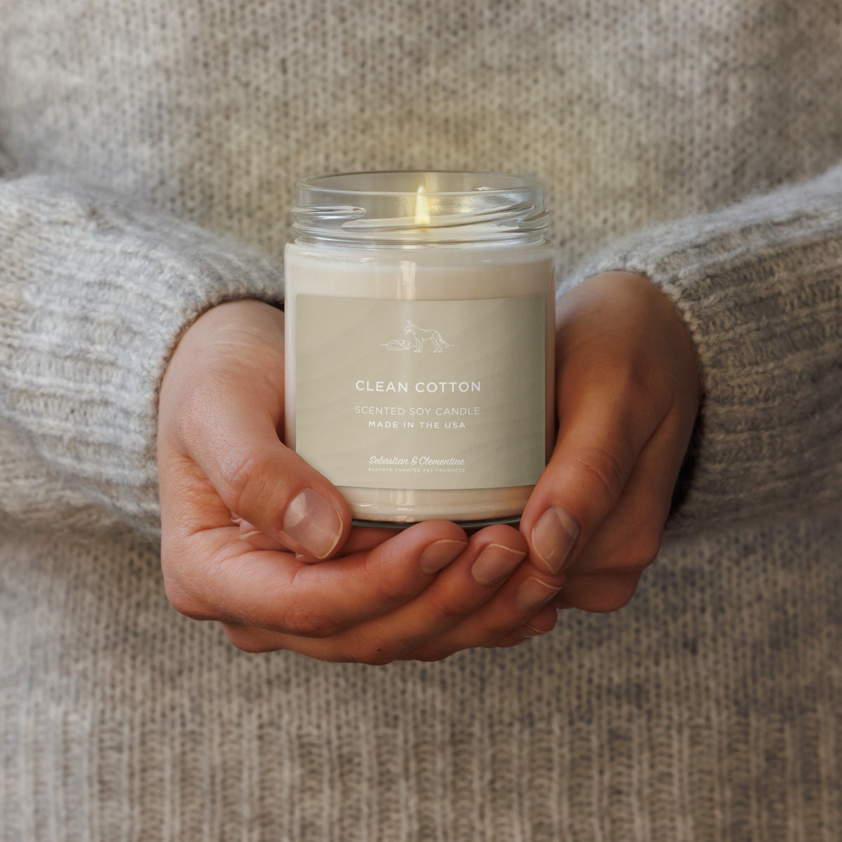 Sebastian & Clementine Scented Soy Candle - Clean Cotton