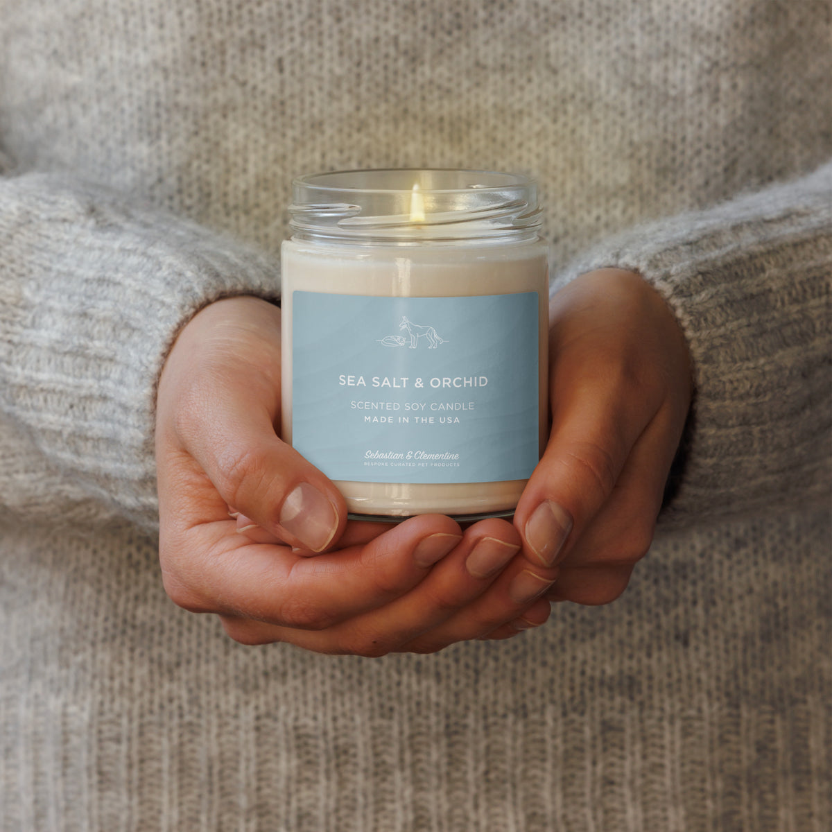 Sebastian & Clementine Scented Soy Candle - Sea Salt & Orchid