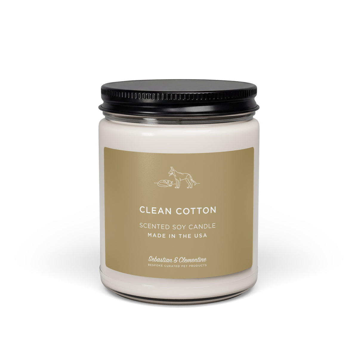 Sebastian & Clementine Scented Soy Candle - Clean Cotton