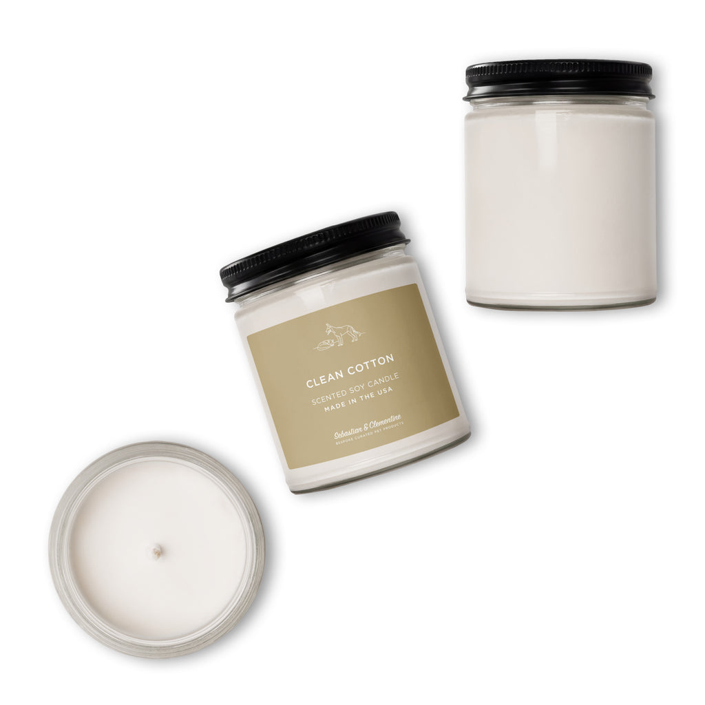 Sebastian & Clementine Scented Soy Candle - Clean Cotton