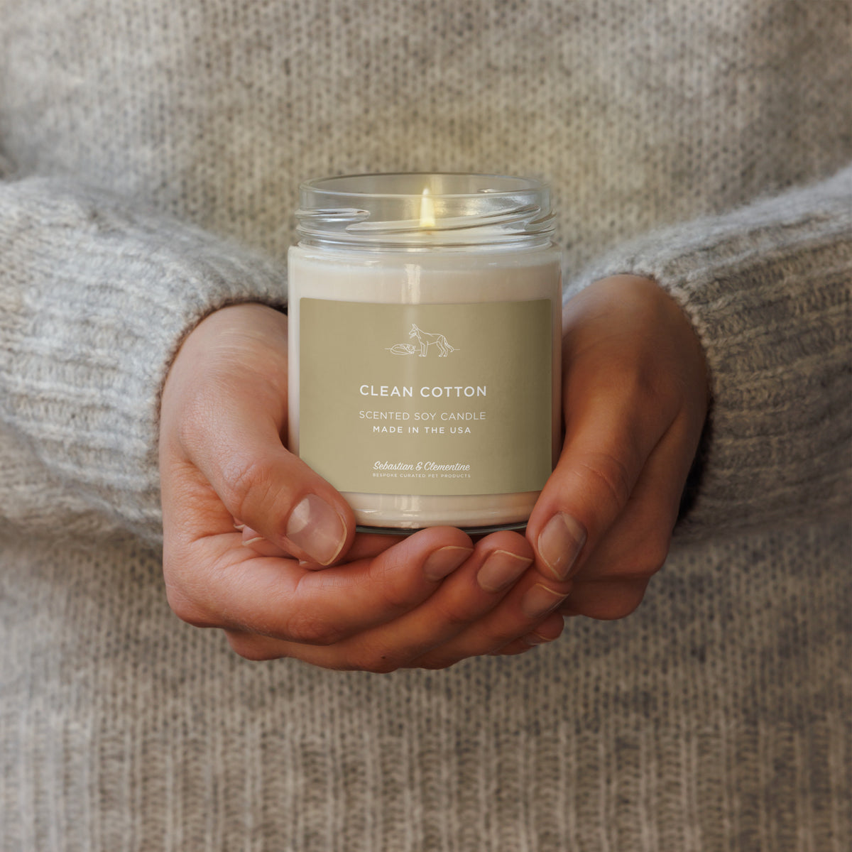 Sebastian & Clementine Scented Soy Candle - Clean Cotton