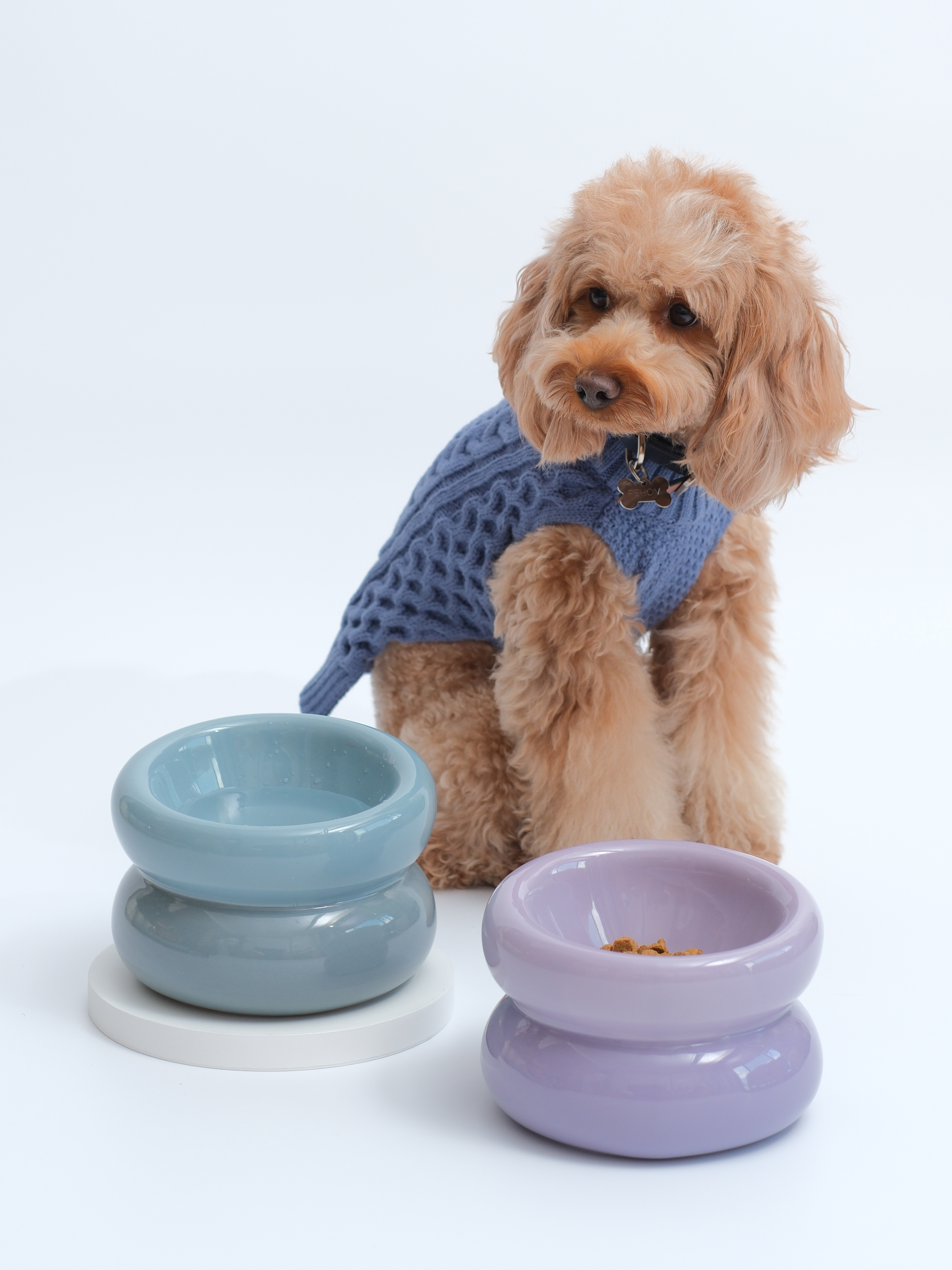 Pehom | Soufflé Pet Bowl - Frozen Blue