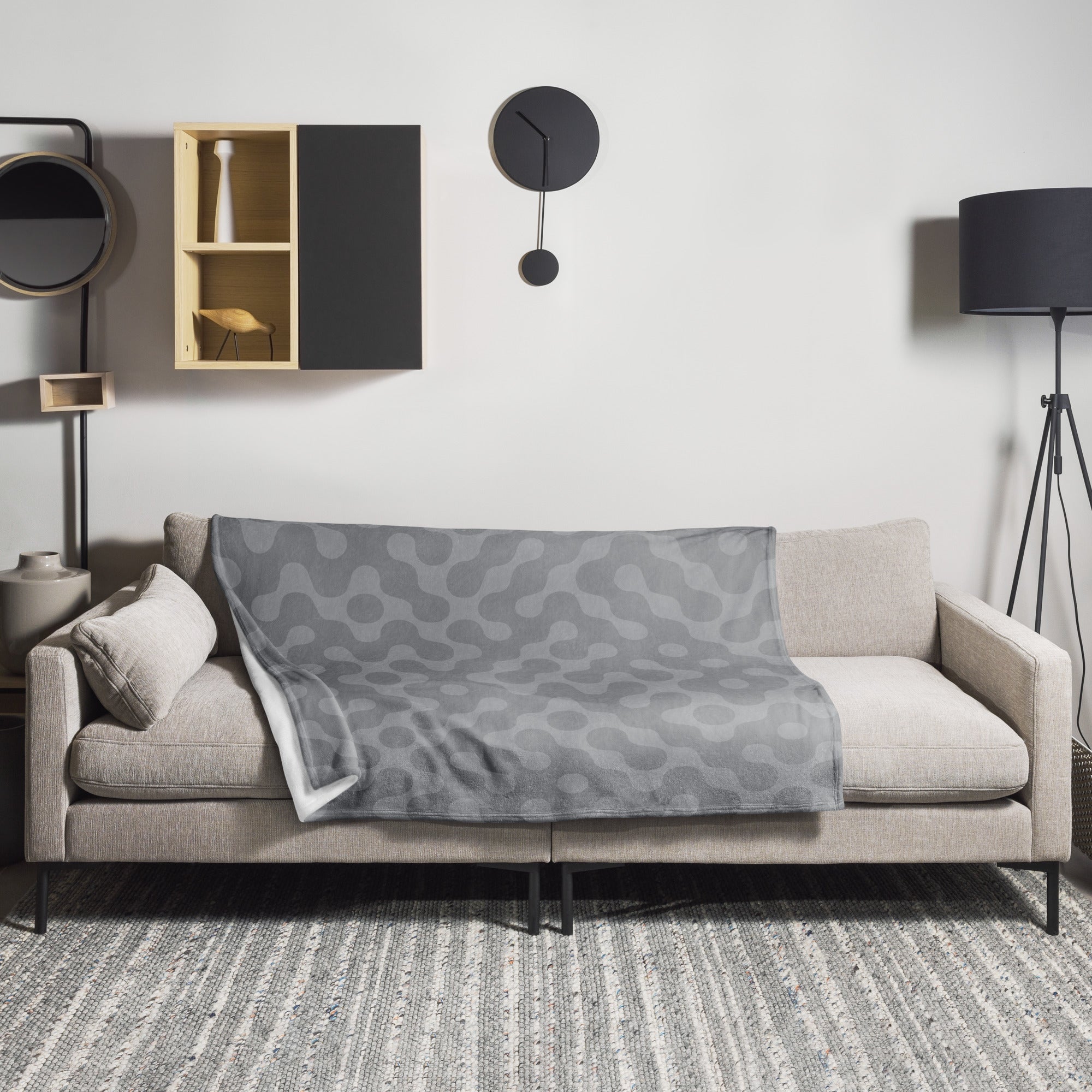 Sebastian & Clementine Gray Morphing Throw Blanket