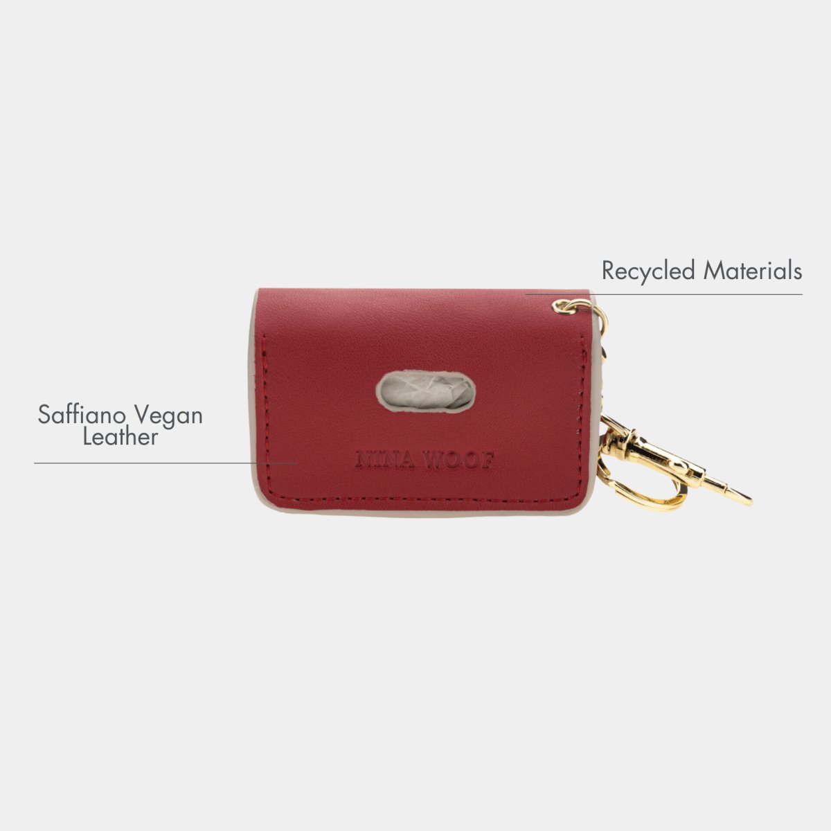 Nina Woof Waste Bag Holder - Vegan Leather - Bag Dispenser