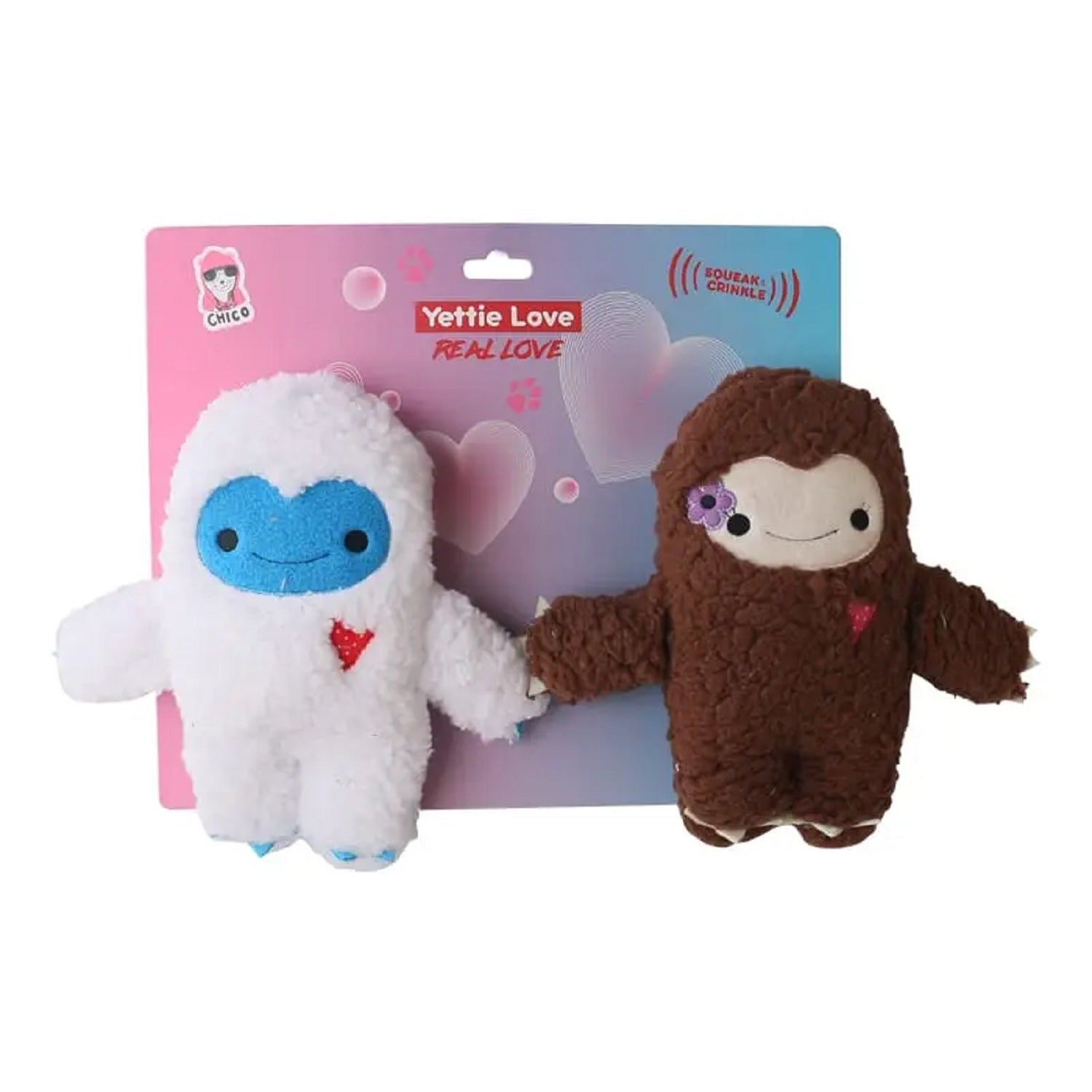 Yeti & Snowman Plush Dog Toy Gift Set – with Squeaker & Crinkle Paper for Fun Play